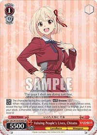Valuing People's Lives, Chisato (SR) - Lycoris Recoil - Weiss Schwarz card