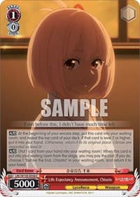 Life Expectancy Announcement, Chisato - Lycoris Recoil - Weiss Schwarz card