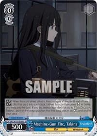 Machine-Gun Fire, Takina (SR) - Lycoris Recoil - Weiss Schwarz card