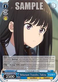 Reluctant Transfer, Takina (SR) - Lycoris Recoil - Weiss Schwarz card