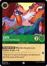 Zazu - Steward of the Pride Lands - Into the Inklands - Disney Lorcana card