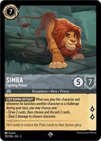 Simba - Fighting Prince - Into the Inklands - Disney Lorcana card