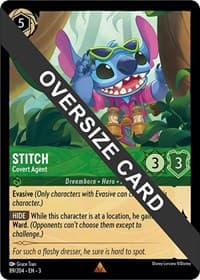 Stitch - Covert Agent (Oversized) - Into the Inklands - Disney Lorcana card