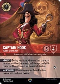 Captain Hook - Master Swordsman (Enchanted) - Into the Inklands - Disney Lorcana card