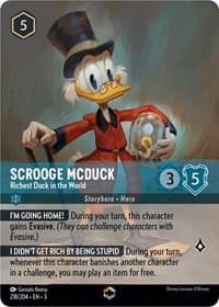 Scrooge McDuck - Richest Duck in the World (Enchanted) - Into the Inklands - Disney Lorcana card