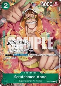 Scratchmen Apoo (Online Regional 2024) [Finalist] - One Piece Promotion Cards - One Piece Card Game card