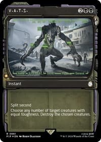 V.A.T.S. (Showcase) (Surge Foil) - Universes Beyond: Fallout - Magic: The Gathering card