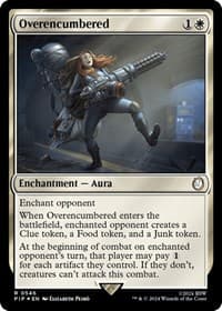 Overencumbered (Surge Foil) - Universes Beyond: Fallout - Magic: The Gathering card
