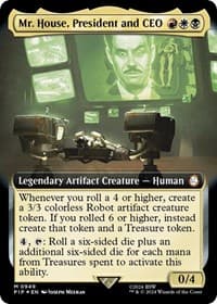 Mr. House, President and CEO (Extended Art) (Surge Foil) - Universes Beyond: Fallout - Magic: The Gathering card