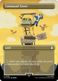Command Tower (Borderless) (Surge Foil) - Universes Beyond: Fallout - Magic: The Gathering card