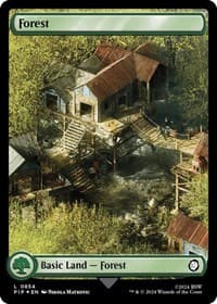 Forest (0854) (Surge Foil) - Universes Beyond: Fallout - Magic: The Gathering card
