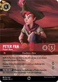 Peter Pan - Pirate's Bane (Enchanted) - Into the Inklands - Disney Lorcana card