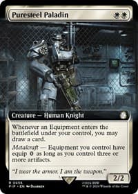 Puresteel Paladin (Extended Art) - Universes Beyond: Fallout - Magic: The Gathering card