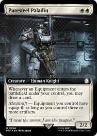 Puresteel Paladin (Extended Art) (Surge Foil) - Universes Beyond: Fallout - Magic: The Gathering card