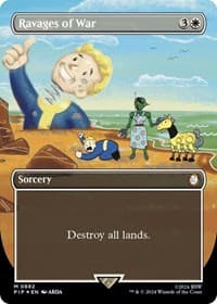 Ravages of War (Borderless) (Surge Foil) - Universes Beyond: Fallout - Magic: The Gathering card