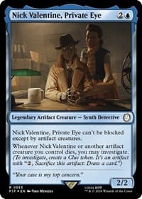 Nick Valentine, Private Eye (Surge Foil) - Universes Beyond: Fallout - Magic: The Gathering card