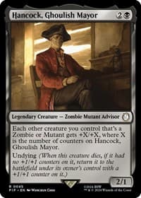 Hancock, Ghoulish Mayor - Universes Beyond: Fallout - Magic: The Gathering card