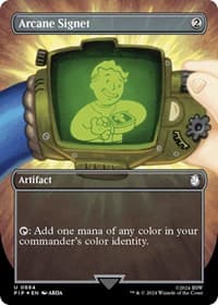 Arcane Signet (Borderless) (Surge Foil) - Universes Beyond: Fallout - Magic: The Gathering card
