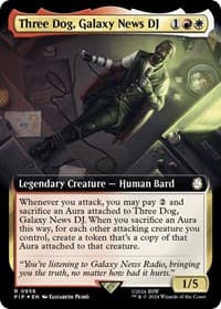 Three Dog, Galaxy News DJ (Extended Art) (Surge Foil) - Universes Beyond: Fallout - Magic: The Gathering card