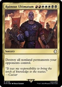Ruinous Ultimatum (Surge Foil) - Universes Beyond: Fallout - Magic: The Gathering card