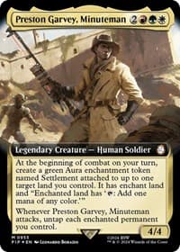 Preston Garvey, Minuteman (Extended Art) (Surge Foil) - Universes Beyond: Fallout - Magic: The Gathering card