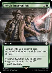 Heroic Intervention (Extended Art) (Surge Foil) - Universes Beyond: Fallout - Magic: The Gathering card
