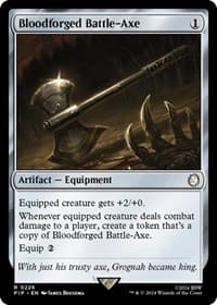 Bloodforged Battle-Axe - Universes Beyond: Fallout - Magic: The Gathering card