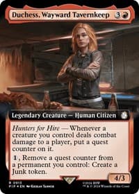 Duchess, Wayward Tavernkeep (Extended Art) (Surge Foil) - Universes Beyond: Fallout - Magic: The Gathering card