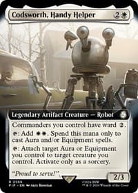 Codsworth, Handy Helper (Extended Art) - Universes Beyond: Fallout - Magic: The Gathering card