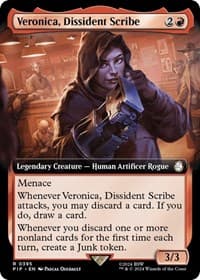 Veronica, Dissident Scribe (Extended Art) - Universes Beyond: Fallout - Magic: The Gathering card