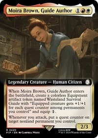 Moira Brown, Guide Author (Extended Art) - Universes Beyond: Fallout - Magic: The Gathering card