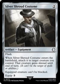 Silver Shroud Costume (Surge Foil) - Universes Beyond: Fallout - Magic: The Gathering card