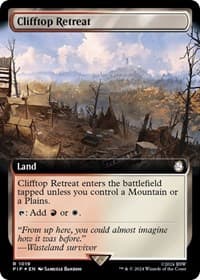 Clifftop Retreat (Extended Art) (Surge Foil) - Universes Beyond: Fallout - Magic: The Gathering card