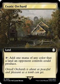 Exotic Orchard (Extended Art) (Surge Foil) - Universes Beyond: Fallout - Magic: The Gathering card
