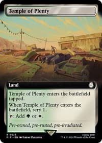 Temple of Plenty (Extended Art) - Universes Beyond: Fallout - Magic: The Gathering card
