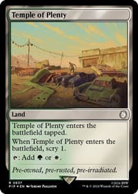 Temple of Plenty (Surge Foil) - Universes Beyond: Fallout - Magic: The Gathering card