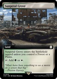 Sunpetal Grove (Extended Art) - Universes Beyond: Fallout - Magic: The Gathering card