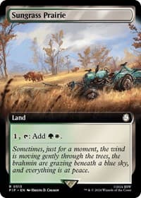 Sungrass Prairie (Extended Art) - Universes Beyond: Fallout - Magic: The Gathering card