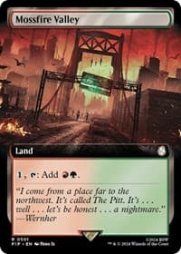 Mossfire Valley (Extended Art) - Universes Beyond: Fallout - Magic: The Gathering card