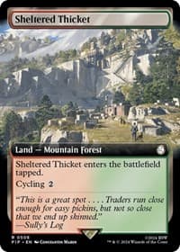 Sheltered Thicket (Extended Art) - Universes Beyond: Fallout - Magic: The Gathering card