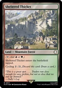 Sheltered Thicket (Surge Foil) - Universes Beyond: Fallout - Magic: The Gathering card
