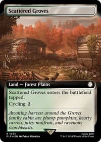 Scattered Groves (Extended Art) (Surge Foil) - Universes Beyond: Fallout - Magic: The Gathering card