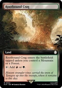 Rootbound Crag (Extended Art) - Universes Beyond: Fallout - Magic: The Gathering card