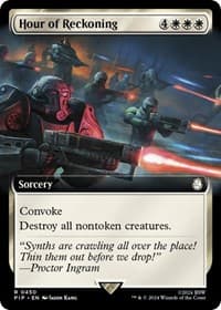 Hour of Reckoning (Extended Art) - Universes Beyond: Fallout - Magic: The Gathering card