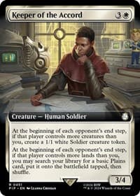 Keeper of the Accord (Extended Art) - Universes Beyond: Fallout - Magic: The Gathering card