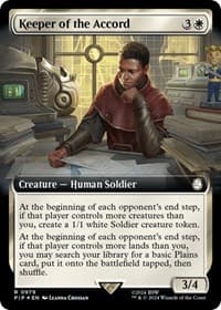Keeper of the Accord (Extended Art) (Surge Foil) - Universes Beyond: Fallout - Magic: The Gathering card
