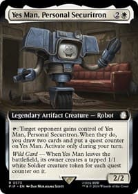 Yes Man, Personal Securitron (Extended Art) - Universes Beyond: Fallout - Magic: The Gathering card