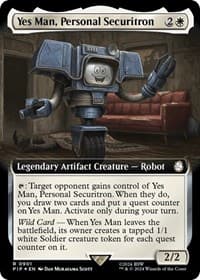 Yes Man, Personal Securitron (Extended Art) (Surge Foil) - Universes Beyond: Fallout - Magic: The Gathering card