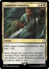 Anguished Unmaking (Surge Foil) - Universes Beyond: Fallout - Magic: The Gathering card
