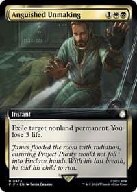 Anguished Unmaking (Extended Art) - Universes Beyond: Fallout - Magic: The Gathering card